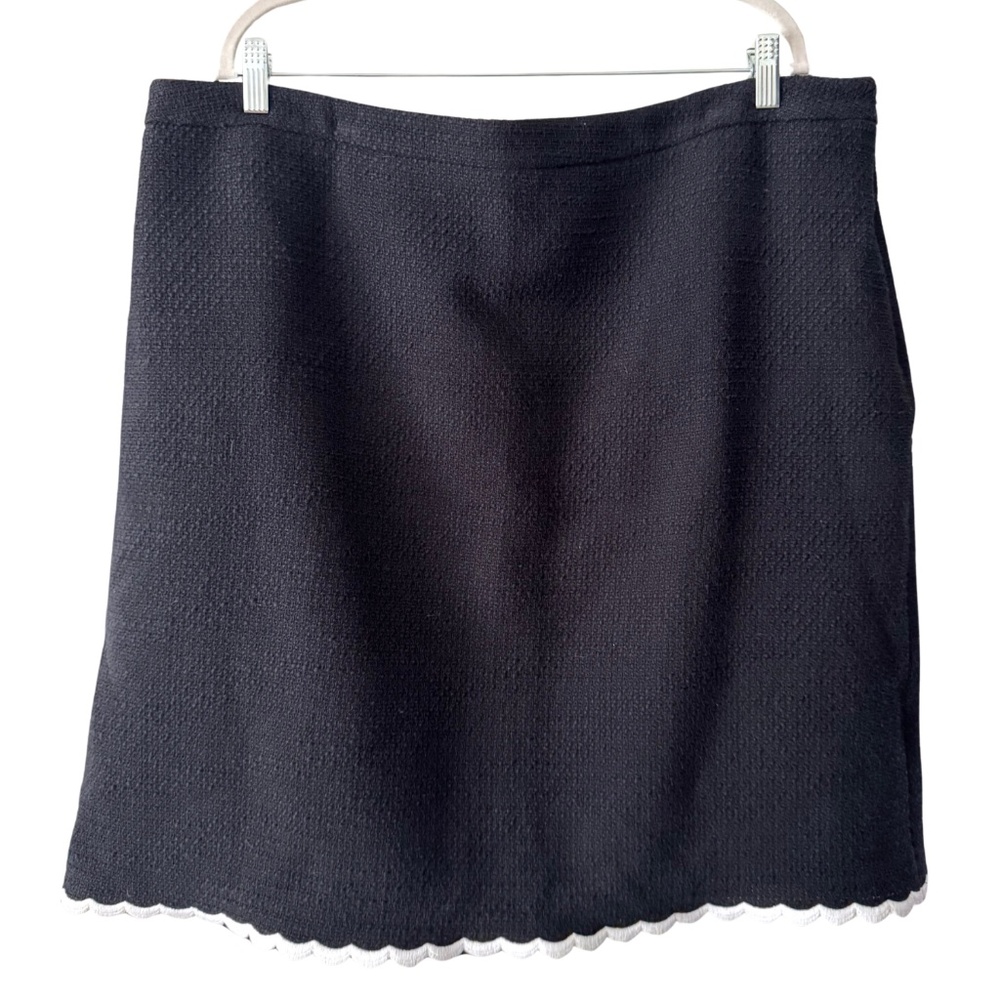 Talbots Black Pencil Skirt with White Trim